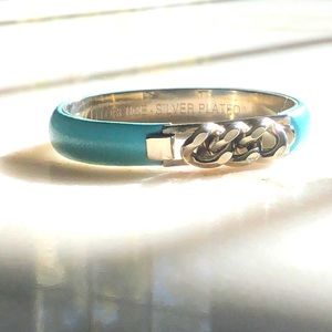 Mannelli Florence silver plated bangle in Robin’s egg blue